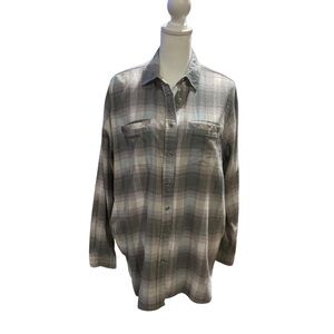 BDG Gray Plaid Button Down Shirt Size Small